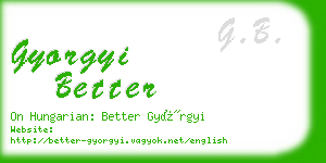 gyorgyi better business card